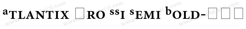 Atlantix Pro SSi Semi Bold字体转换